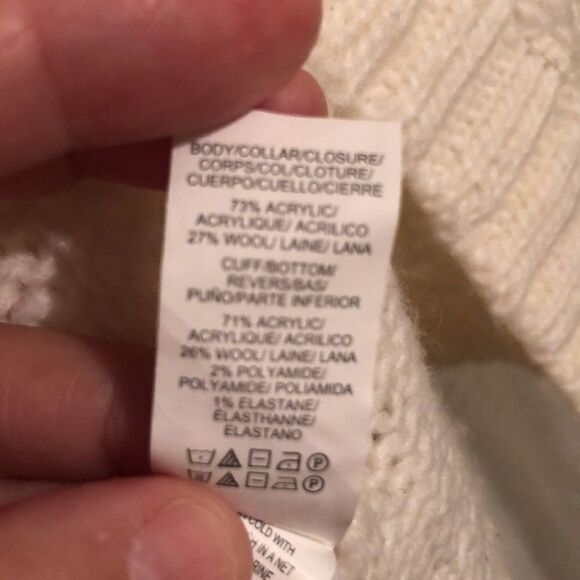 Lucky Brand L White Knit Open Front Sweater - Picture 10 of 12